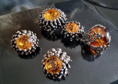 CIS countess Cissy ZOLTOWSKA, Set: BROOCH and EARRINGS High Fashion, vintage 50