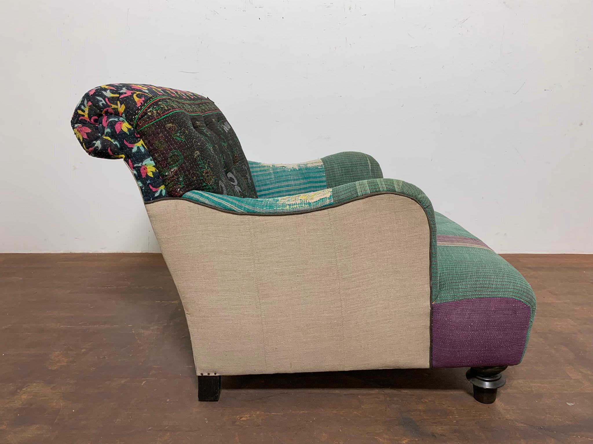 Cisco Brother's Acacia Lounge Chair in Vintage Quilt Upholstery 1