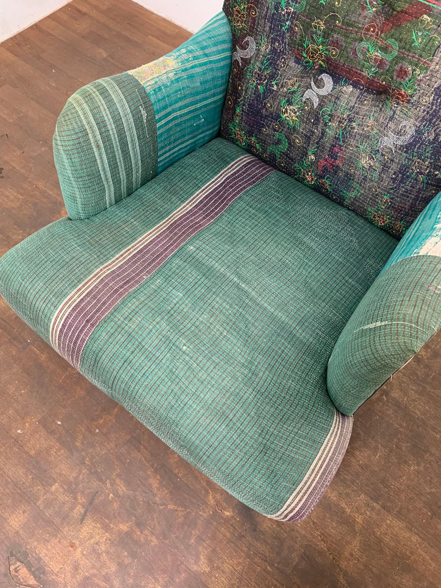 Cisco Brother's Acacia Lounge Chair in Vintage Quilt Upholstery 4