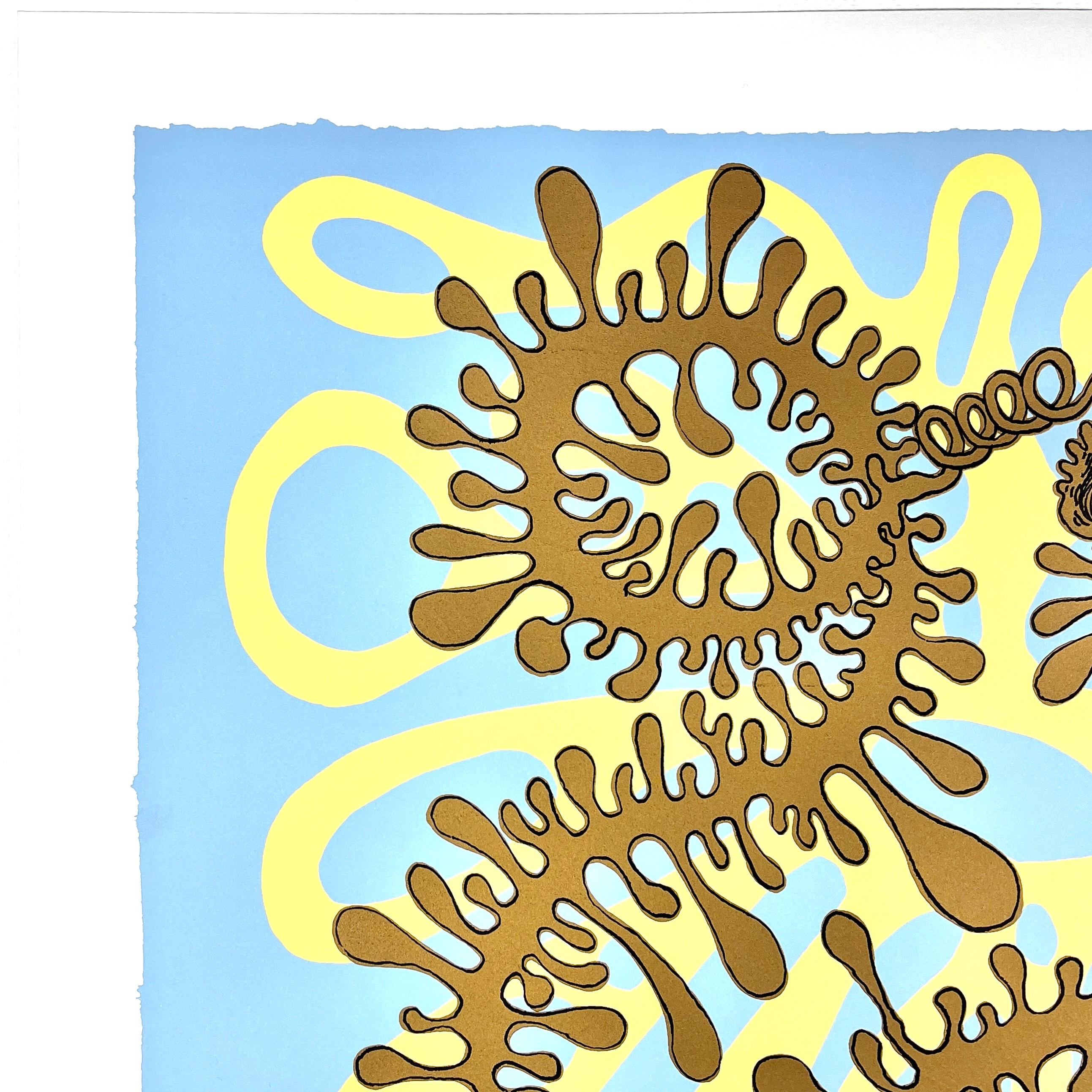 Artista mexicano firmado edición limitada impresión de arte original serigrafía collage n2 - Print de Cisco Jiménez