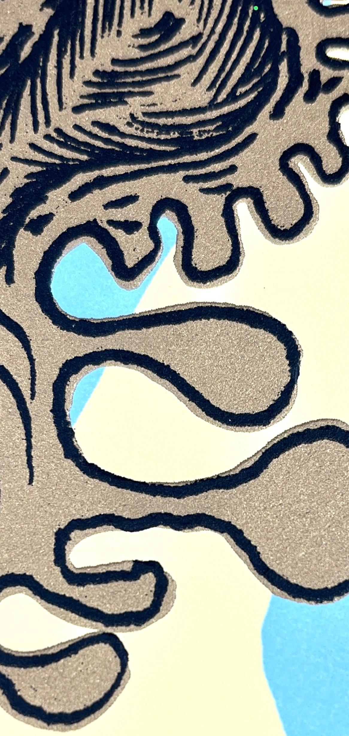Artista mexicano firmado edición limitada impresión de arte original serigrafía collage n2 en venta 1