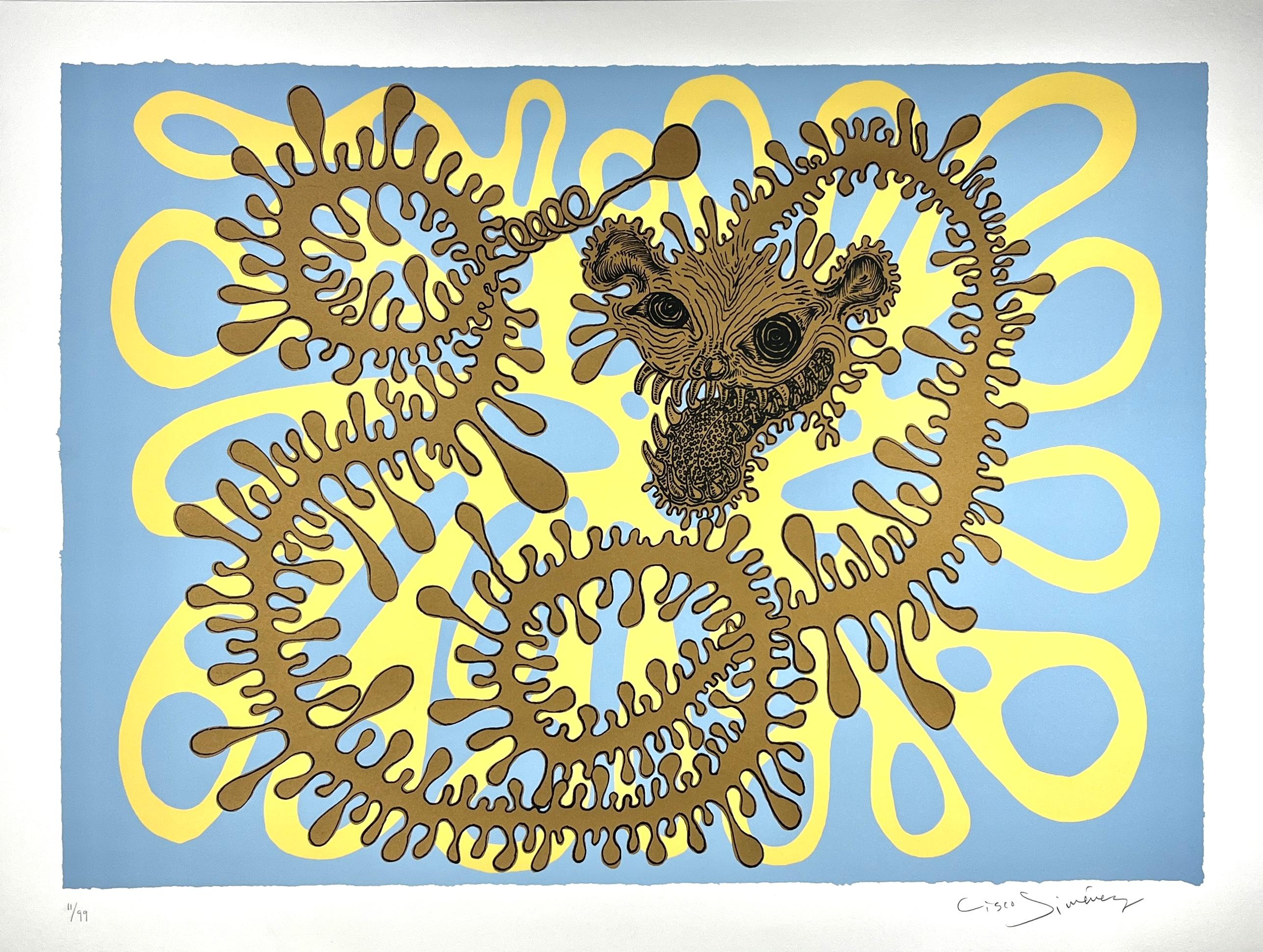Figurative Print de Cisco Jiménez - Artista mexicano firmado edición limitada impresión de arte original serigrafía collage n2