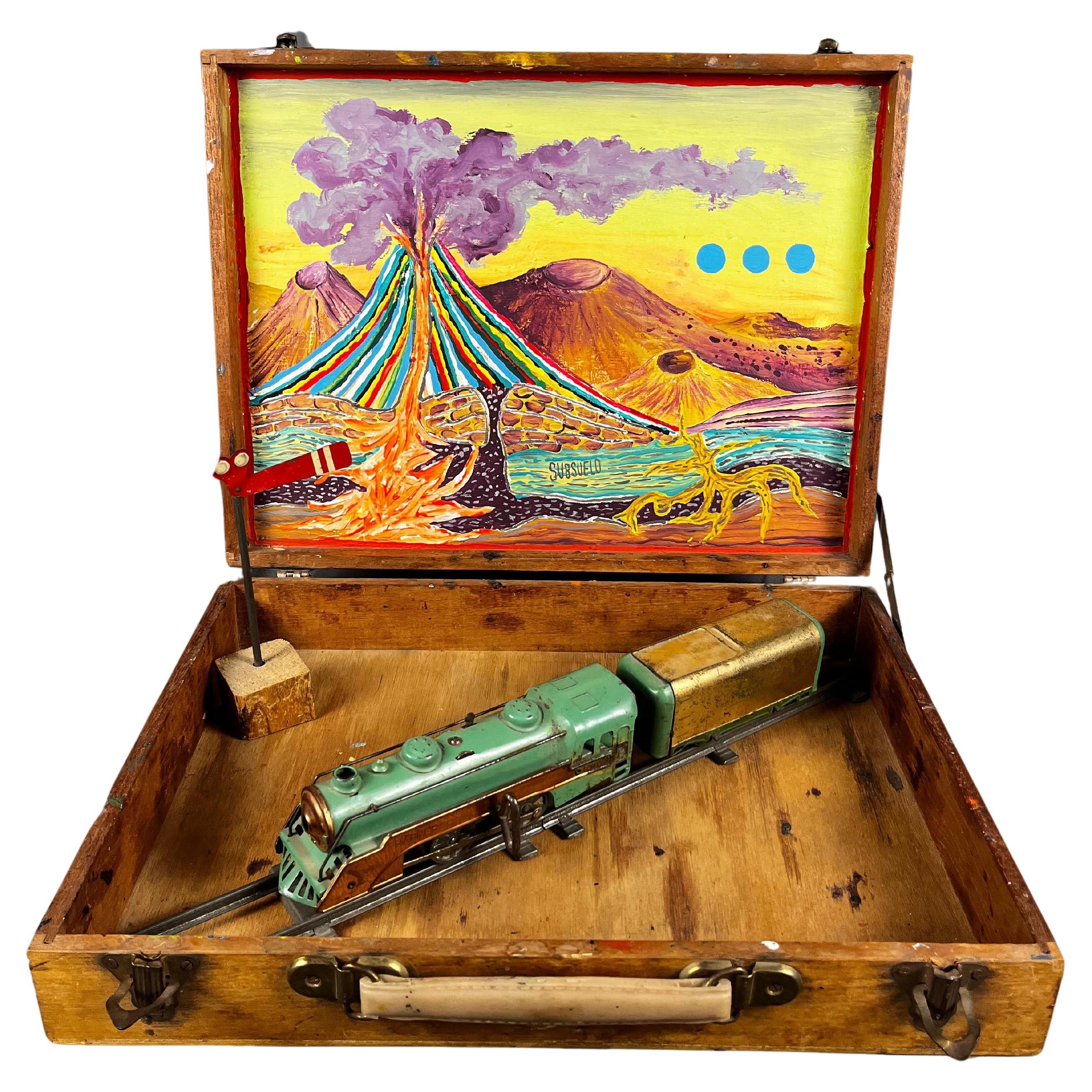 Cisco Jiménez "Bajo el Volcán" Art - Objects for Objects avec paysage Peinture acrylique en vente