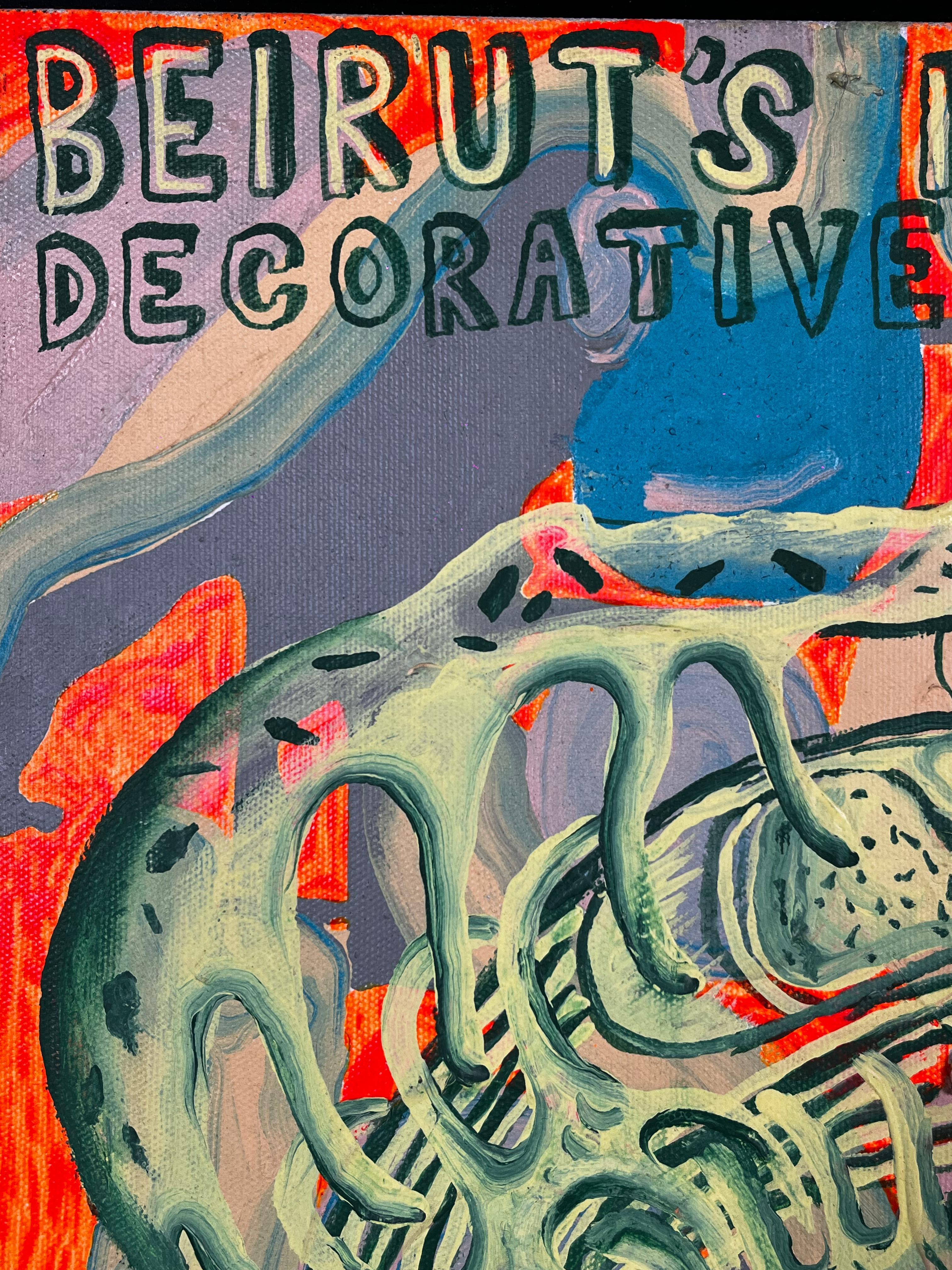 Cisco Jiménez Beirut's Impactant Decorative Impulses Acrylic on Canvas Painting For Sale 3