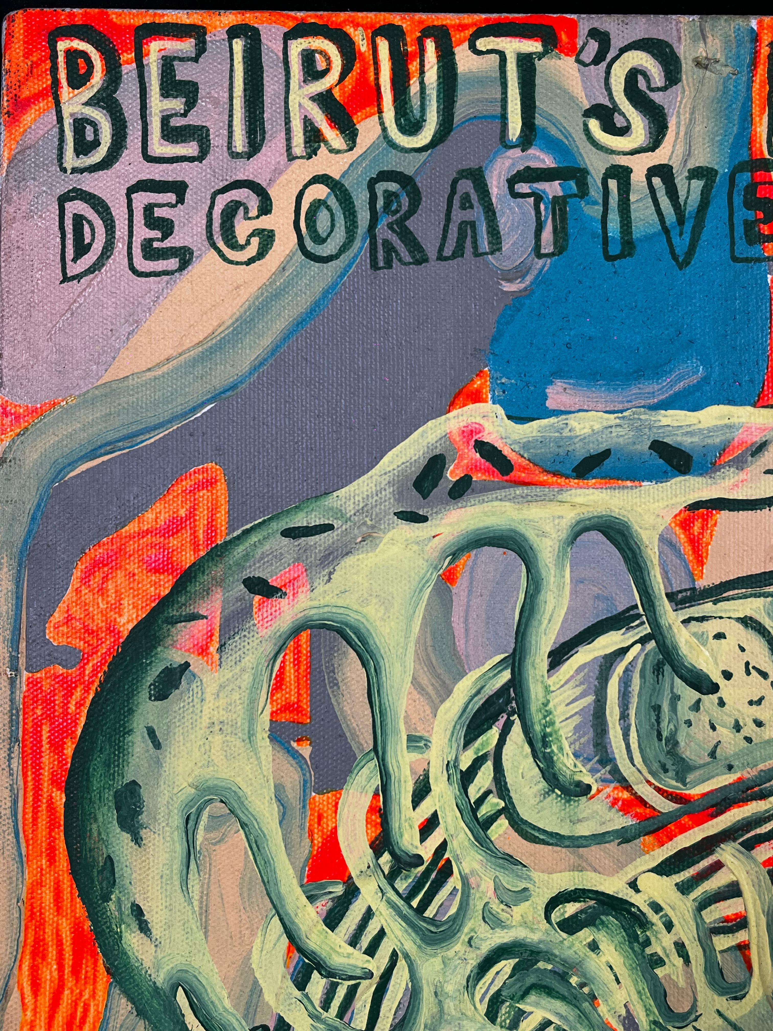 Cisco Jiménez Beirut's Impactant Decorative Impulses Acrylic on Canvas Painting For Sale 4