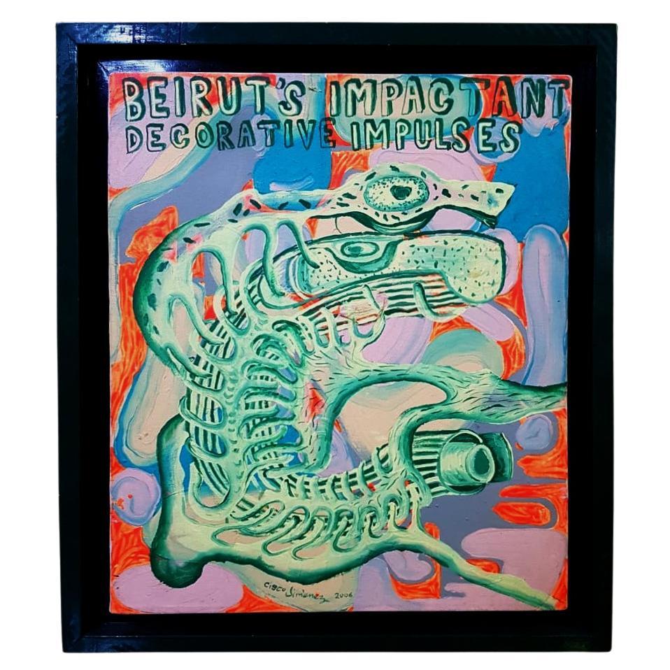 An acrylic on canvas painting titled 