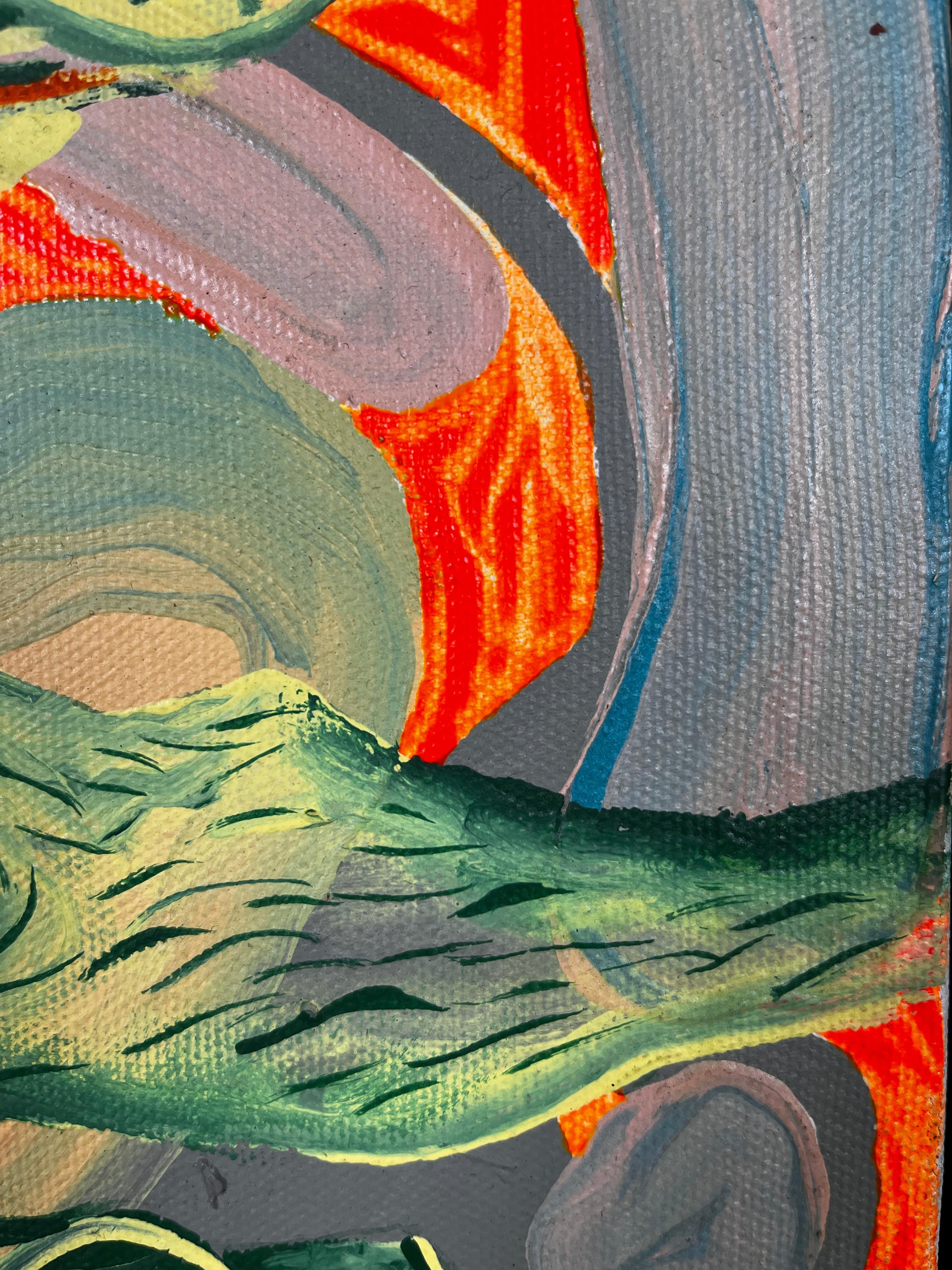 Mexican Cisco Jiménez Beirut's Impactant Decorative Impulses Acrylic on Canvas Painting For Sale