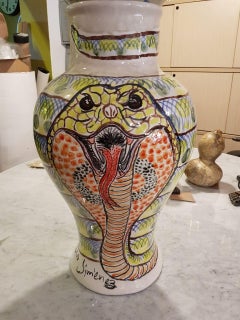 Cisco Jiménez "Cobra" Hand Painted Ceramic Jar