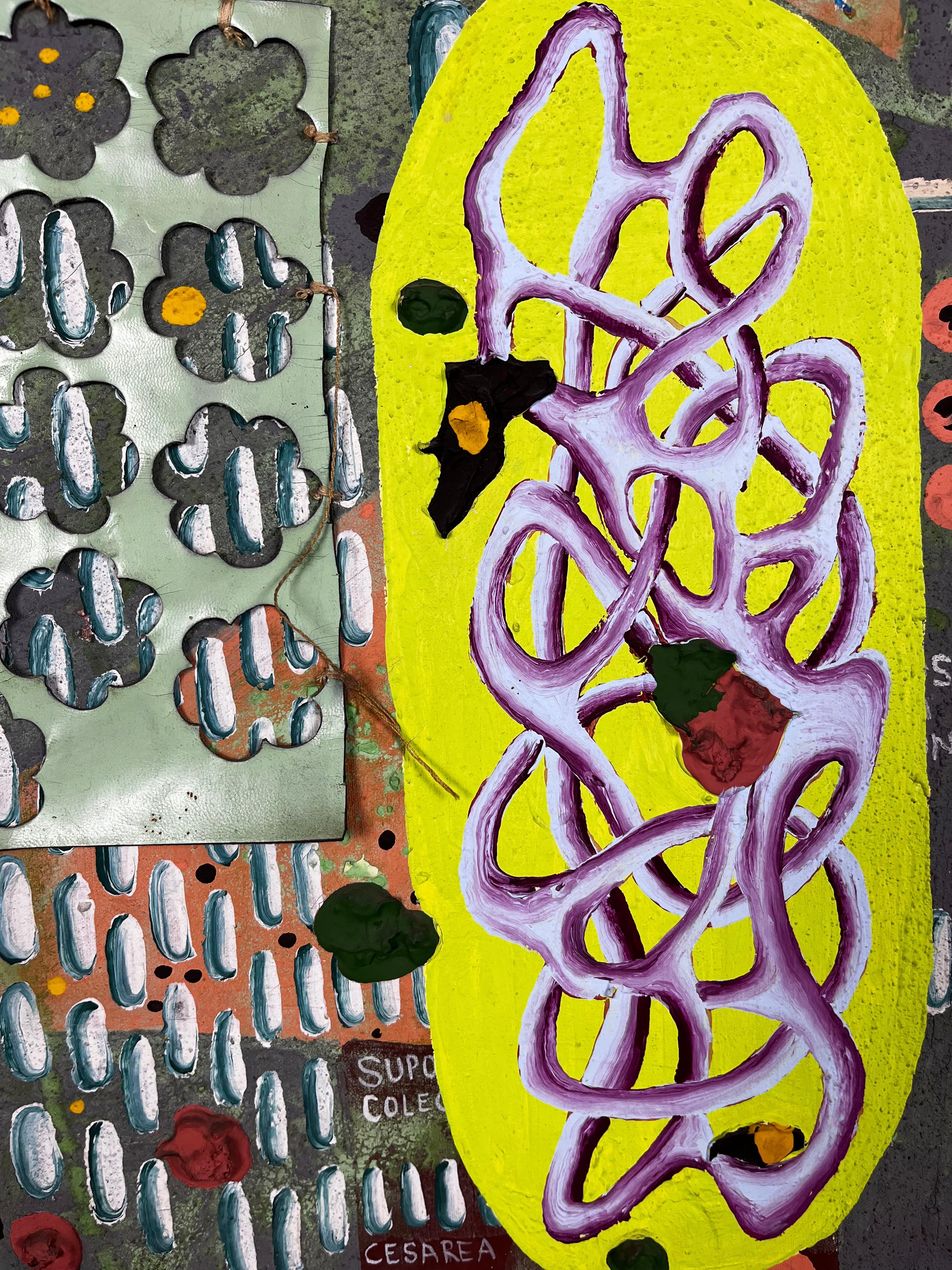 Mexican Cisco Jiménez Deep Soul Jazz Explotion Acrylic on Canvas Painting For Sale