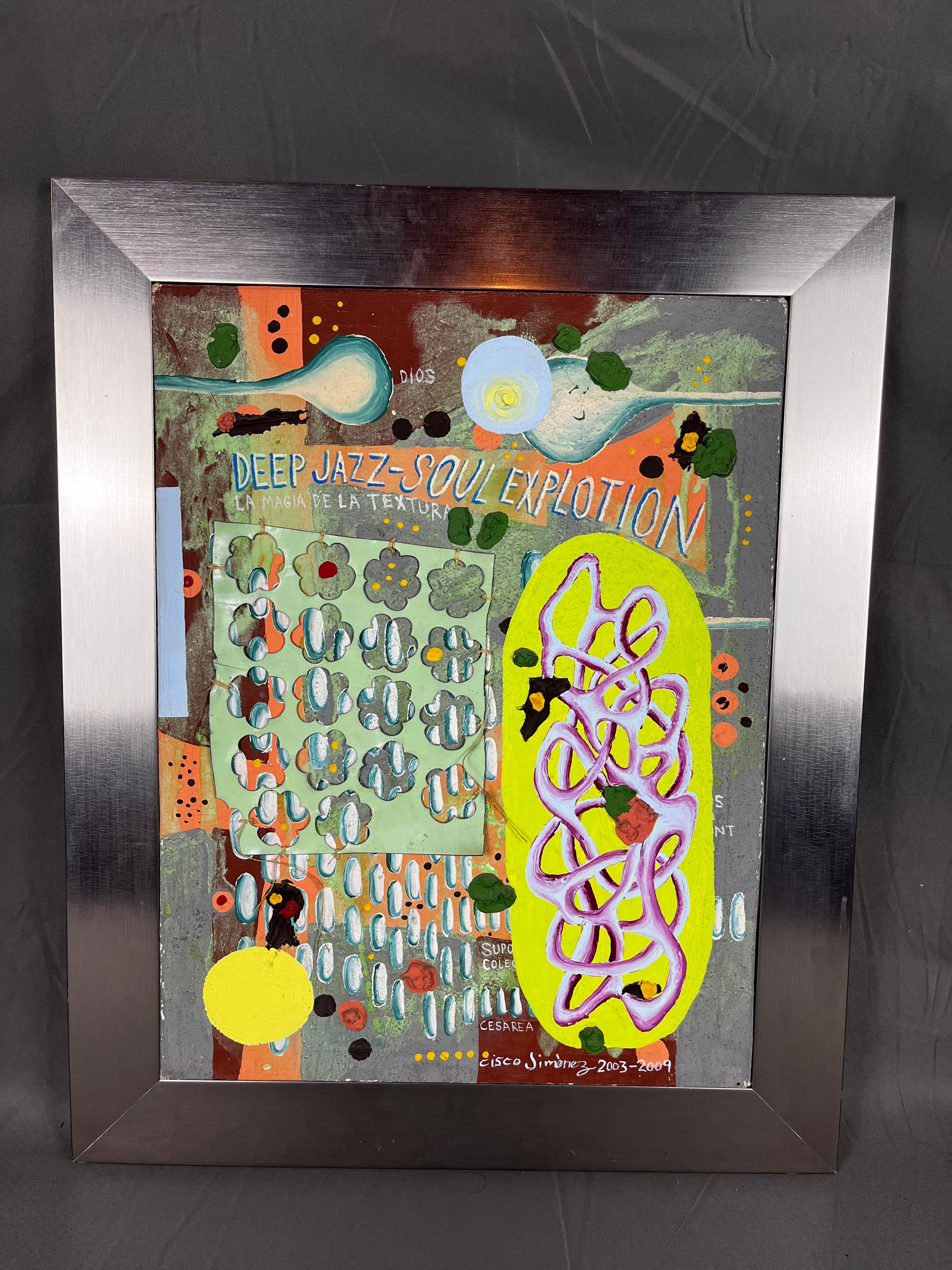 Contemporary Cisco Jiménez Deep Soul Jazz Explotion Acrylic on Canvas Painting For Sale