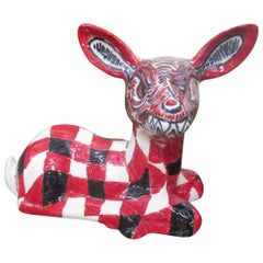 Cisco Jiménez Deer, Hand Painted Ceramic Sculpture