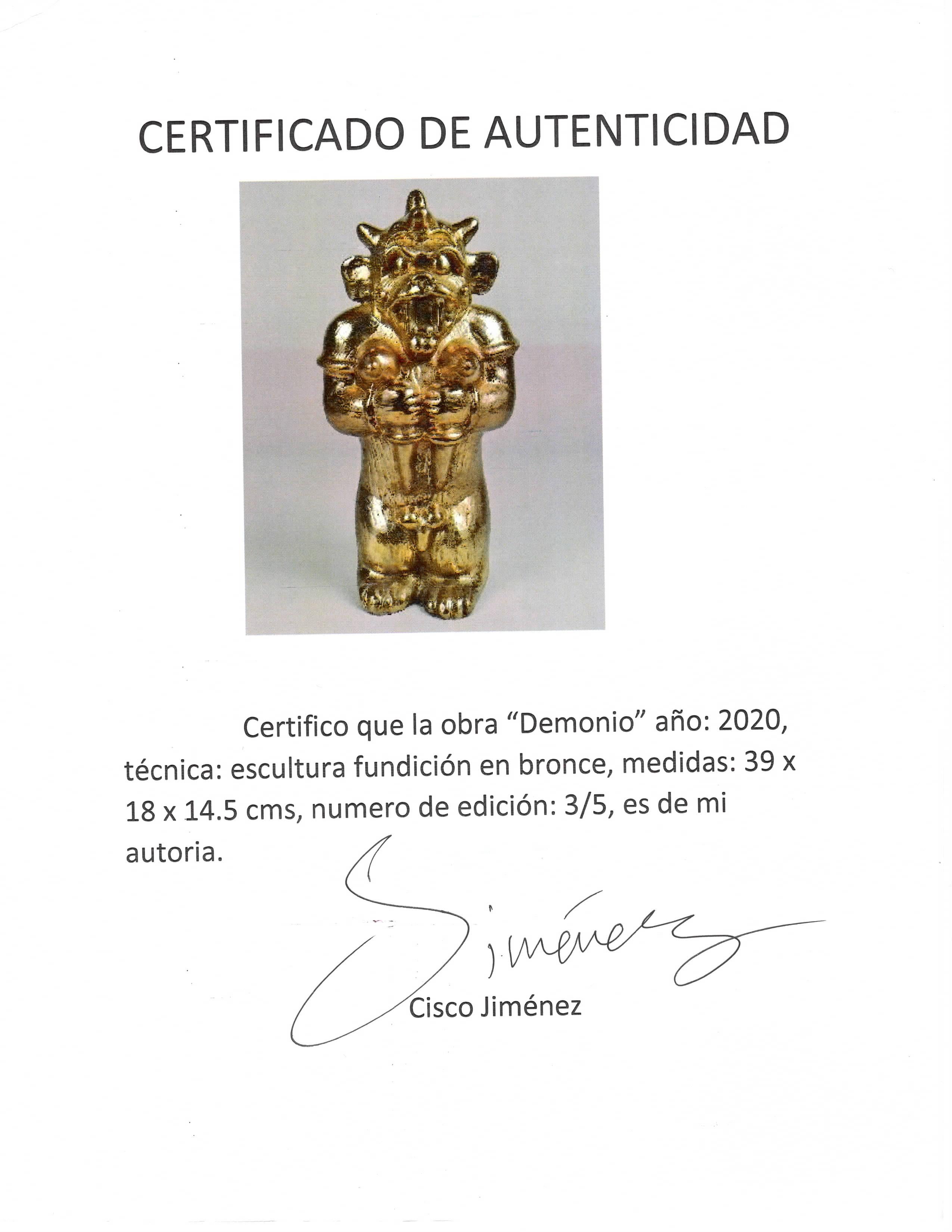 XXI secolo e contemporaneo Cisco Jiménez Scultura in bronzo del Demone Ermafrodito in vendita