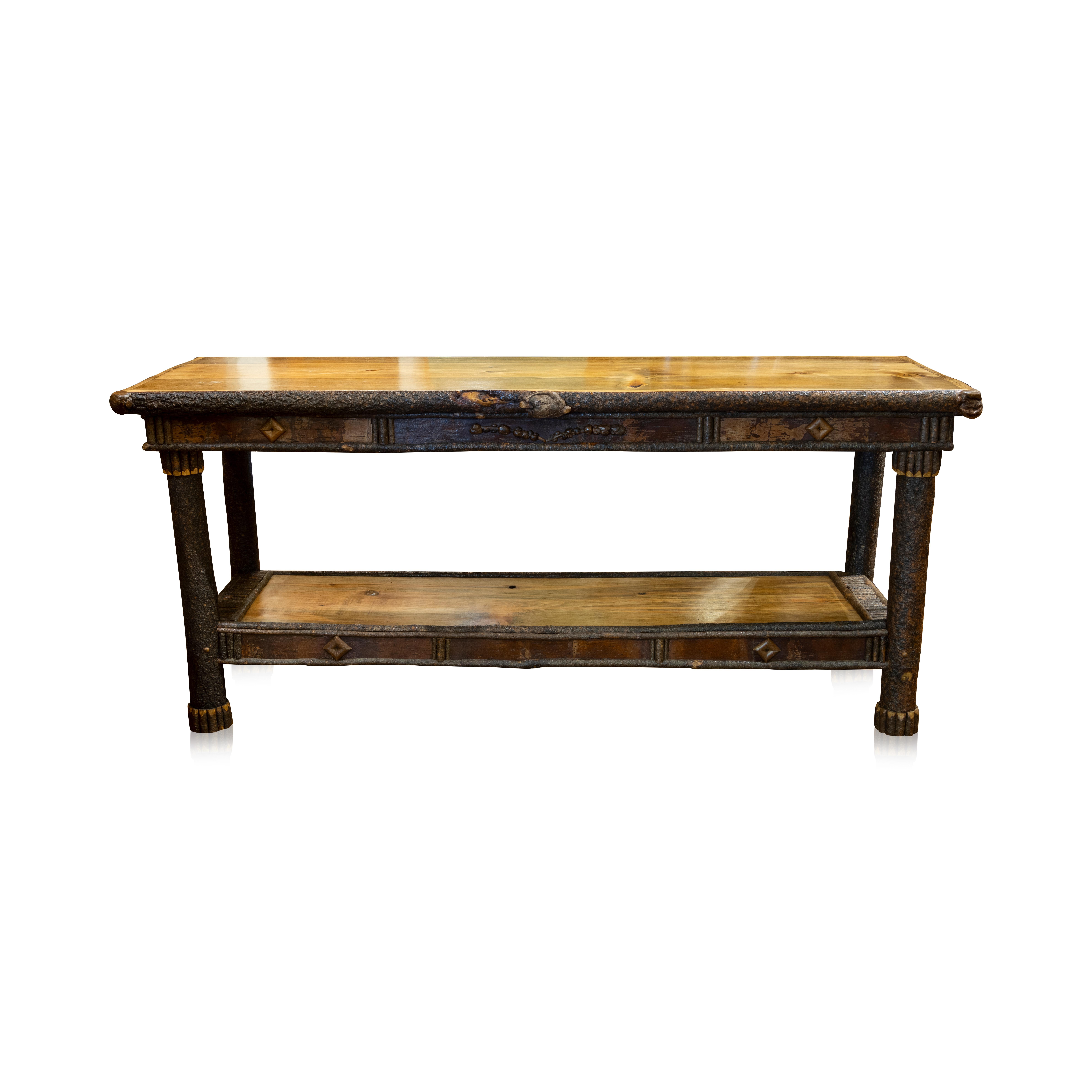 Wood Cisco's Adirondack Hall Table For Sale