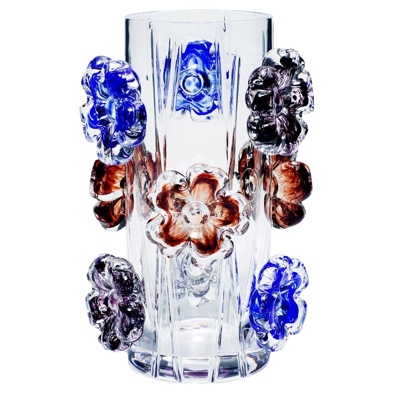 Cistus Eclectic with Assorted Flowers Vase by Mario Cioni & C For Sale