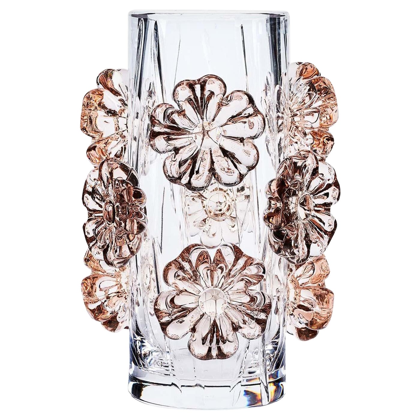 Grand vase à fleurs roses Cistus de Mario Cioni