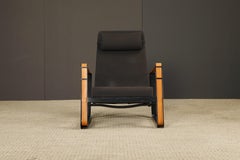 Sedia da salotto 'Cité' in pelle e acciaio di Jean Prouvé per Vitra, firmata