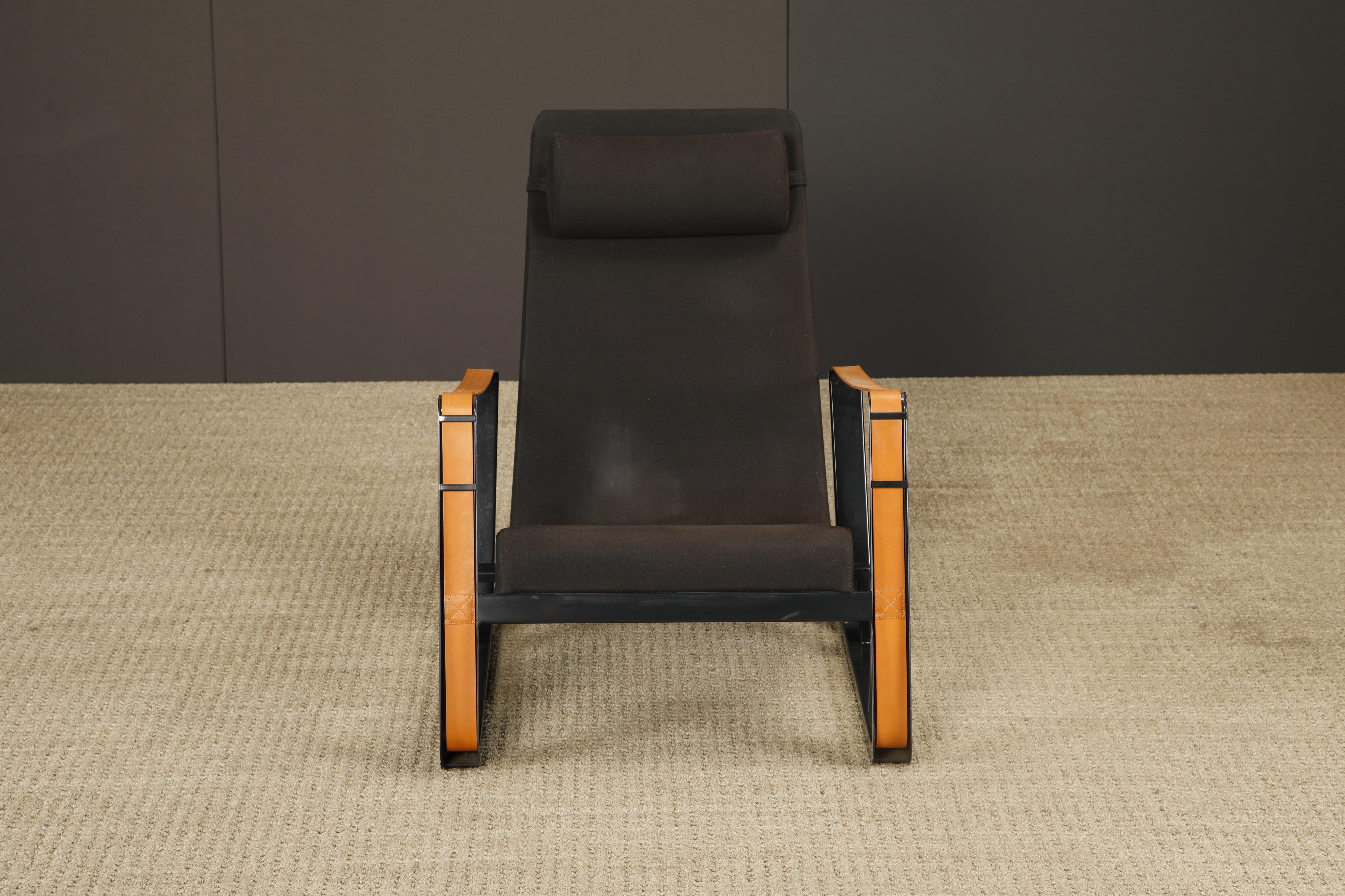 Loungesessel 'Cité' aus Leder und Stahl von Jean Prouvé für Vitra, signiert (Moderne der Mitte des Jahrhunderts) im Angebot