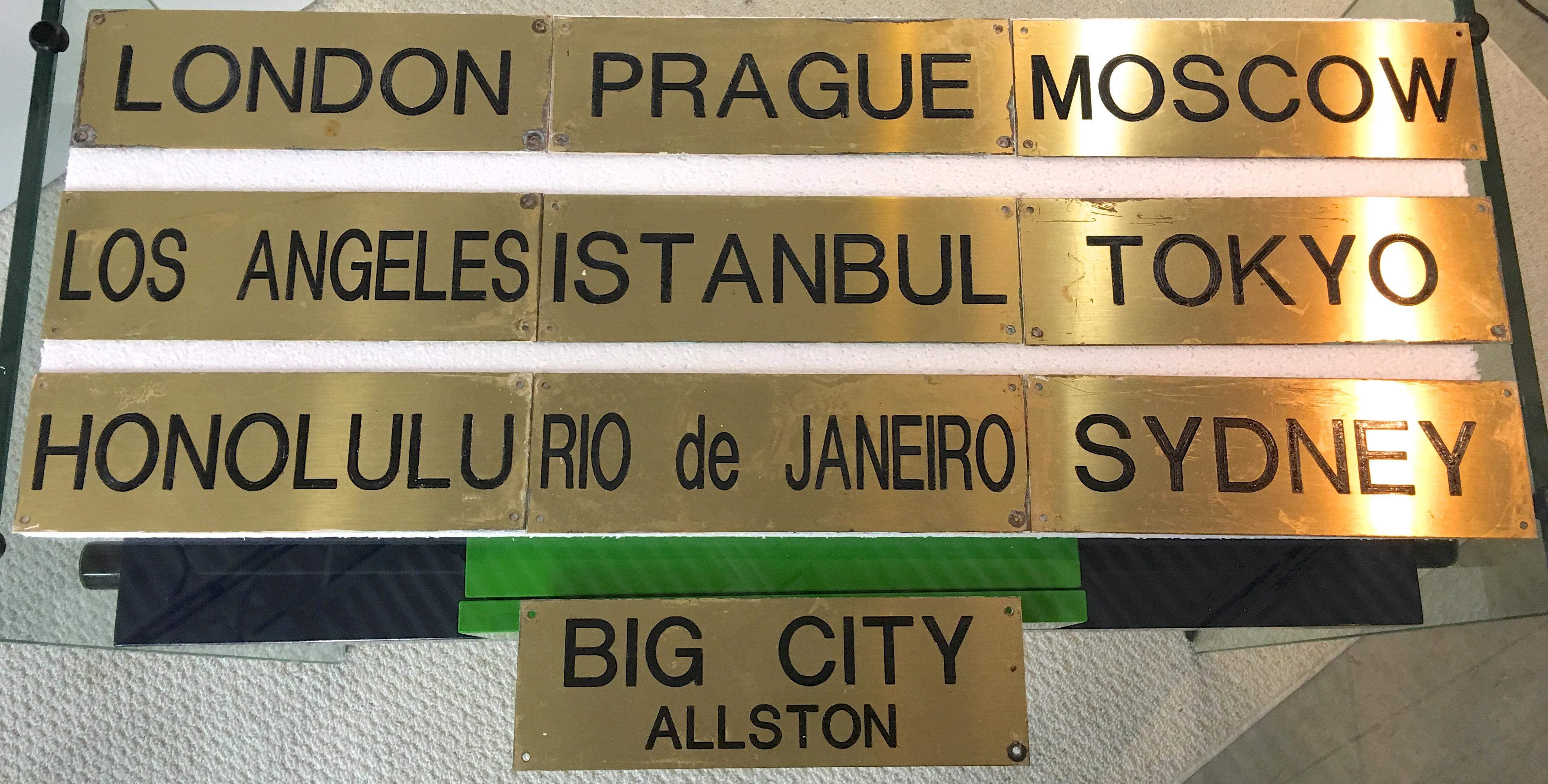 Cities of the World Time Zones Brass Signs 1
