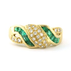 CITIOR 18k Gelbgold Cocktail Ring mit Smaragden & Diamanten