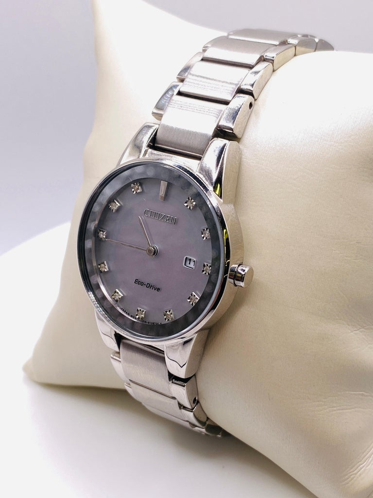 Citizen Eco Dirve Ladies Stainless Steel Watch with Crystal Dial ...