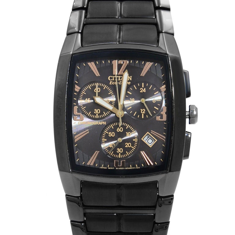 Citizen Eco-Drive Chronograph Steel Black Dial Quartz Men ...