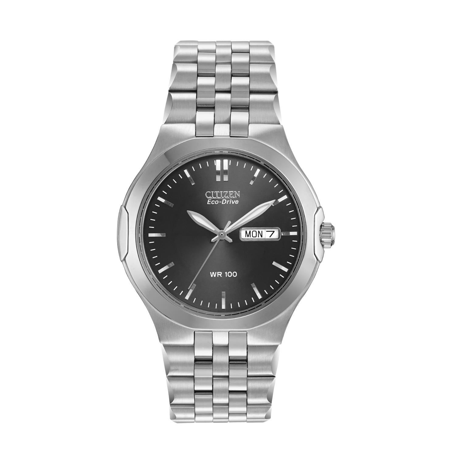 Citizen Eco-Drive Stainless Steel Black Dial Quartz Men's Watch BM8400-68E In New Condition In New York, NY