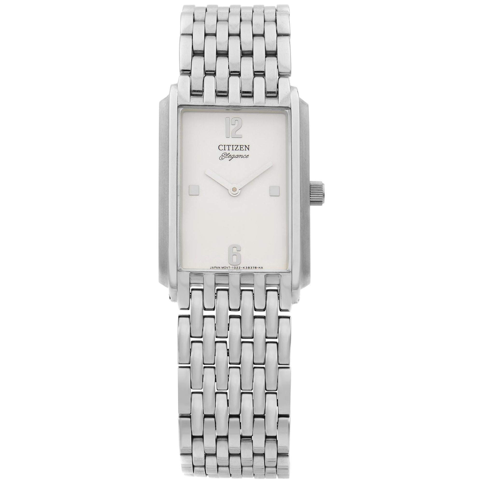 Citizen Elegance Stainless Steel White Dial Quartz Womens Watch BB0190-57A  at 1stDibs