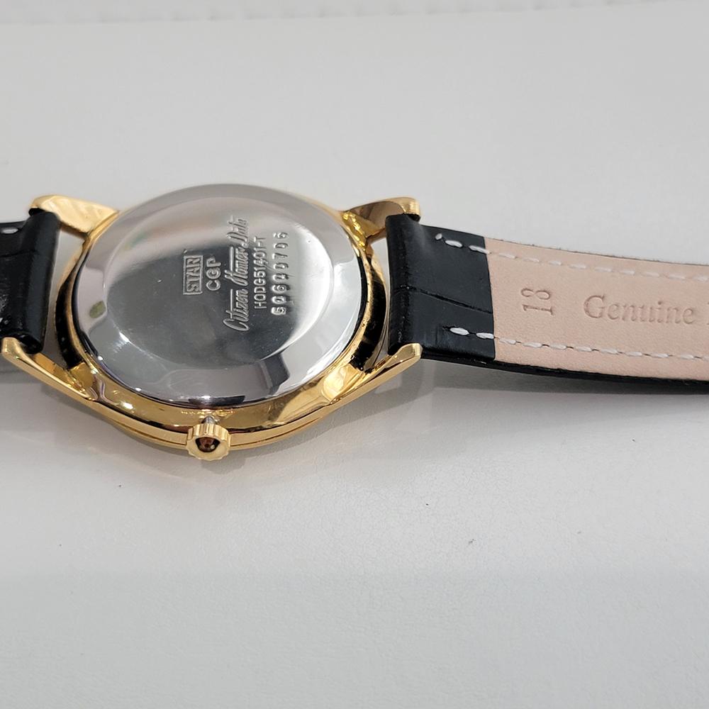 Citizen Homer Date 32mm Parashock con cappuccio in oro Uomo Vento Manuale 1970 NOS RJC212 in vendita 7