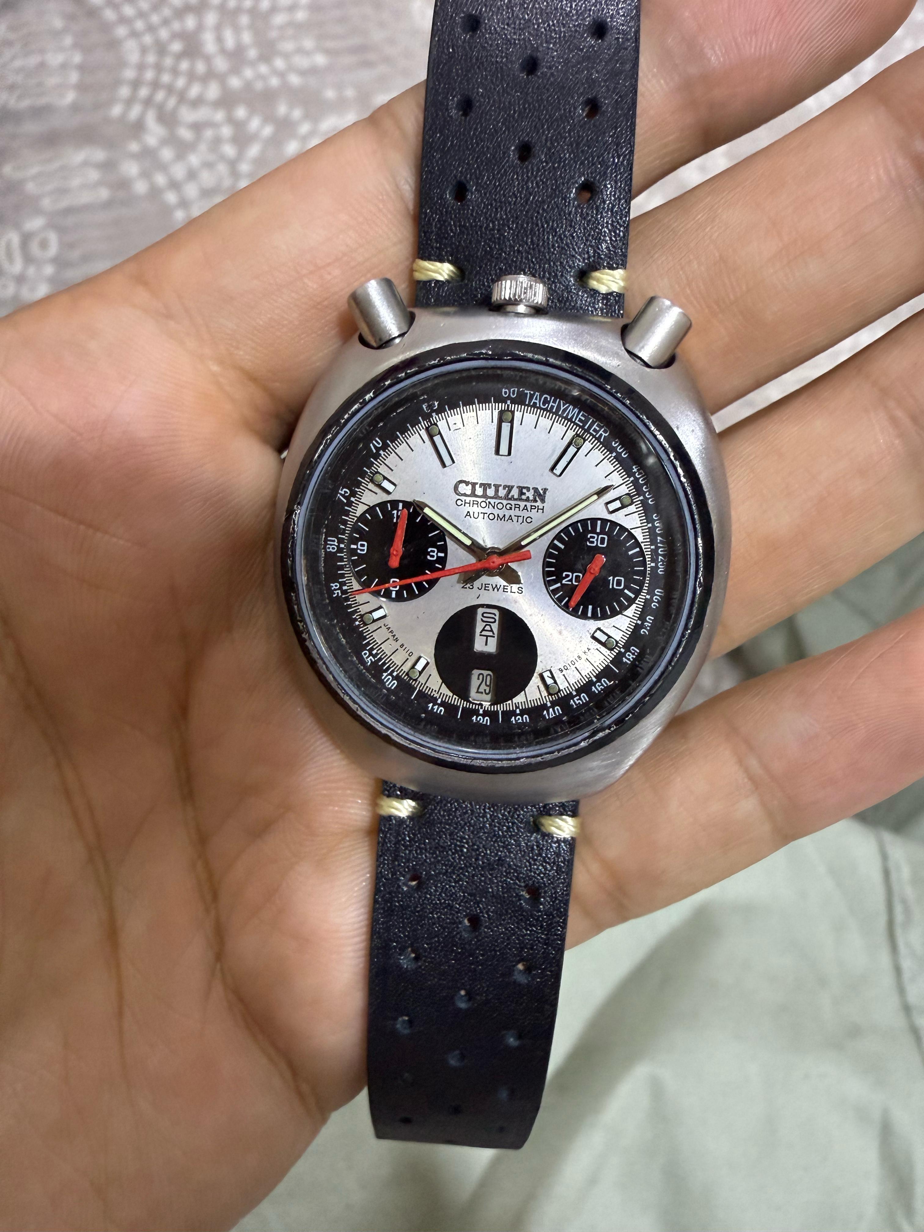 Citizen Panda Bullhead Cronografo Ref. 67-9020 Orologio Uomo Automatico in vendita 7