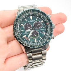 Citizen Promaster Eco-Drive World Time Chronograph Watch in Stainless Steel