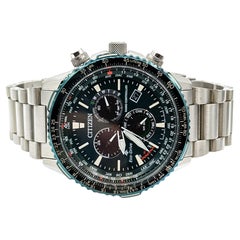 Citizen Promaster Eco-Drive World Time Chronograph Watch in Stainless Steel