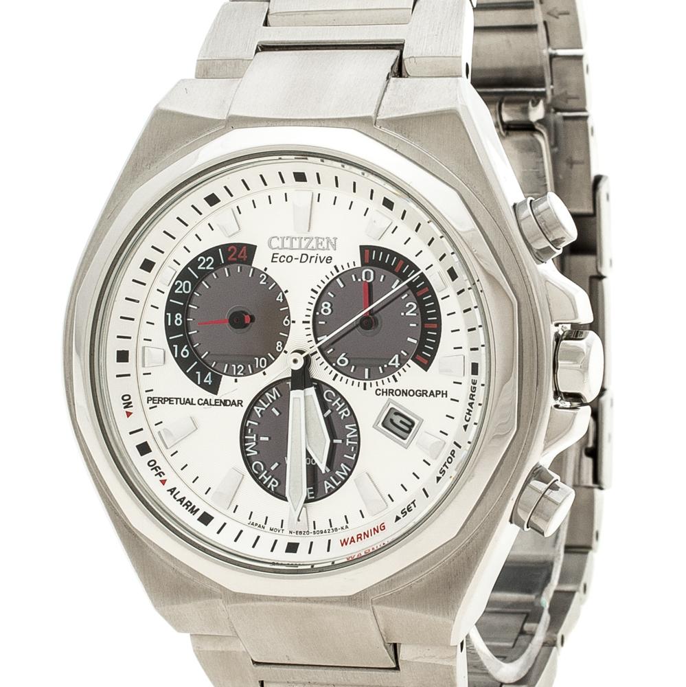 Women's Citizen Silver White Stainless Steel Eco Drive Stainless Steel Men's Wristwatch 