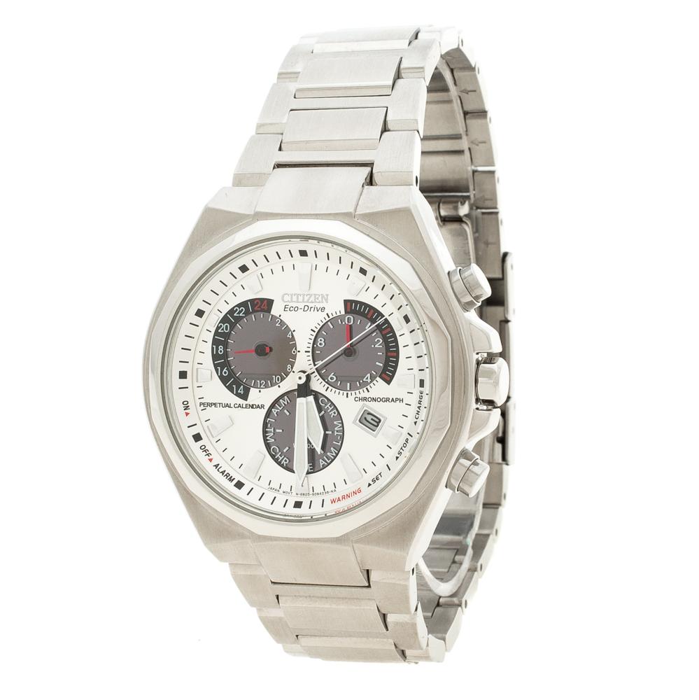 Citizen Silver White Stainless Steel Eco Drive Stainless Steel Men's Wristwatch 