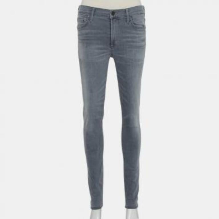Citizens of Humanity Grey Denim High Rise Skinny Rocket Jeans M For Sale 5