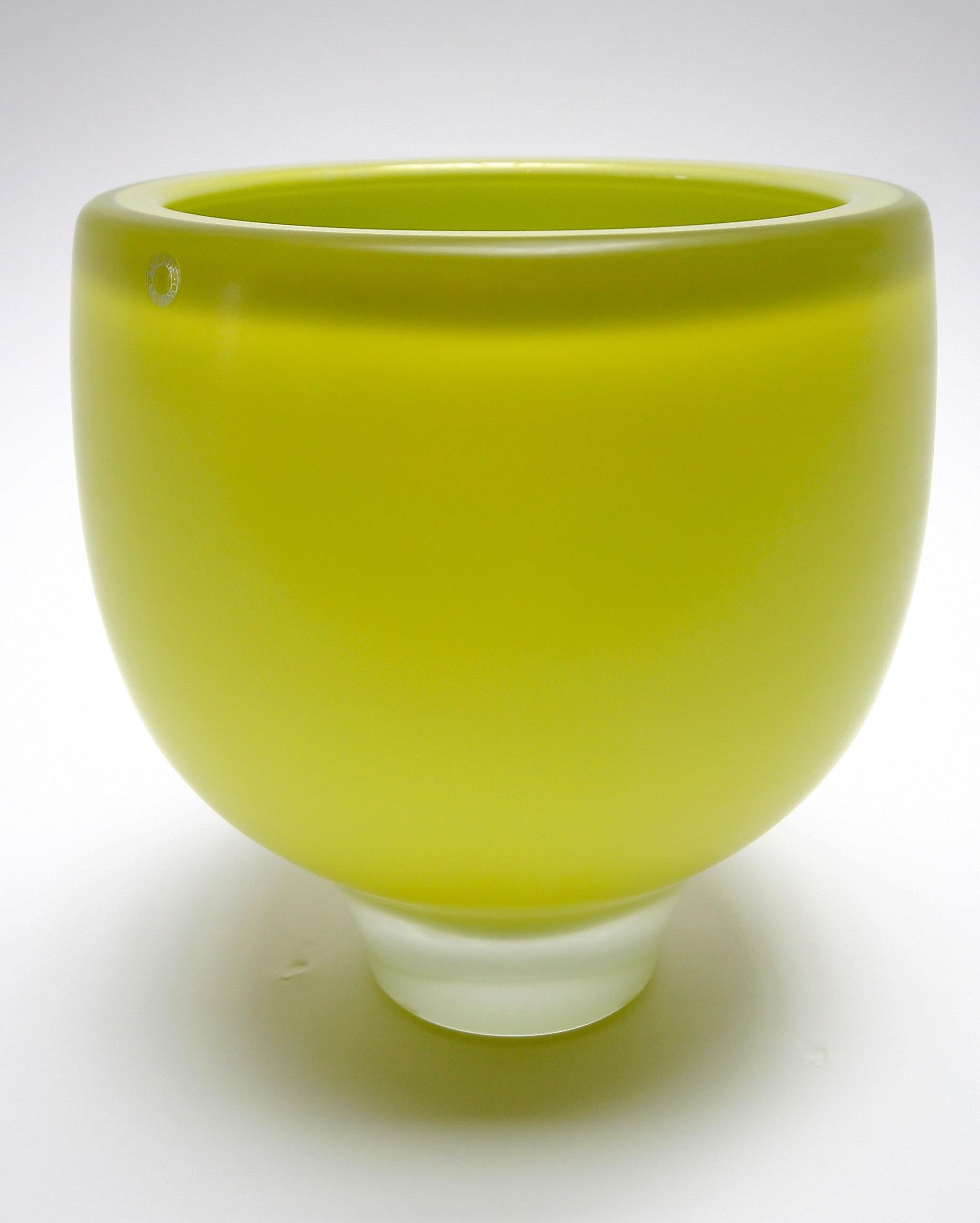 Citreum Yellow Murano Glass Vase or Bowl In New Condition In Los Angeles, CA