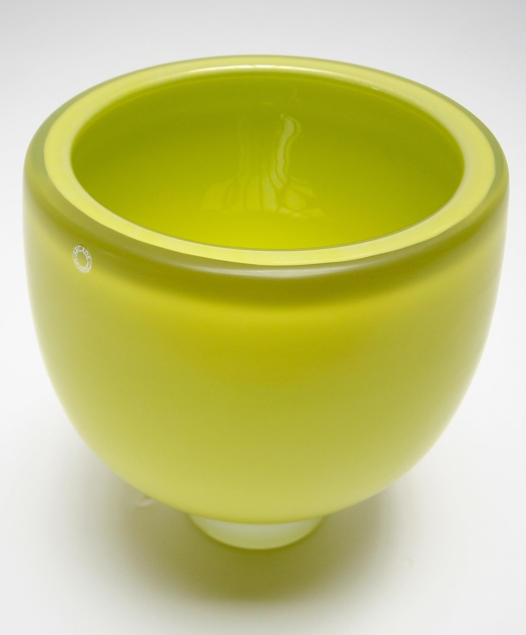 Contemporary Citreum Yellow Murano Glass Vase or Bowl