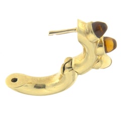 Yellow Gold Earrings with Citrine Cabochons