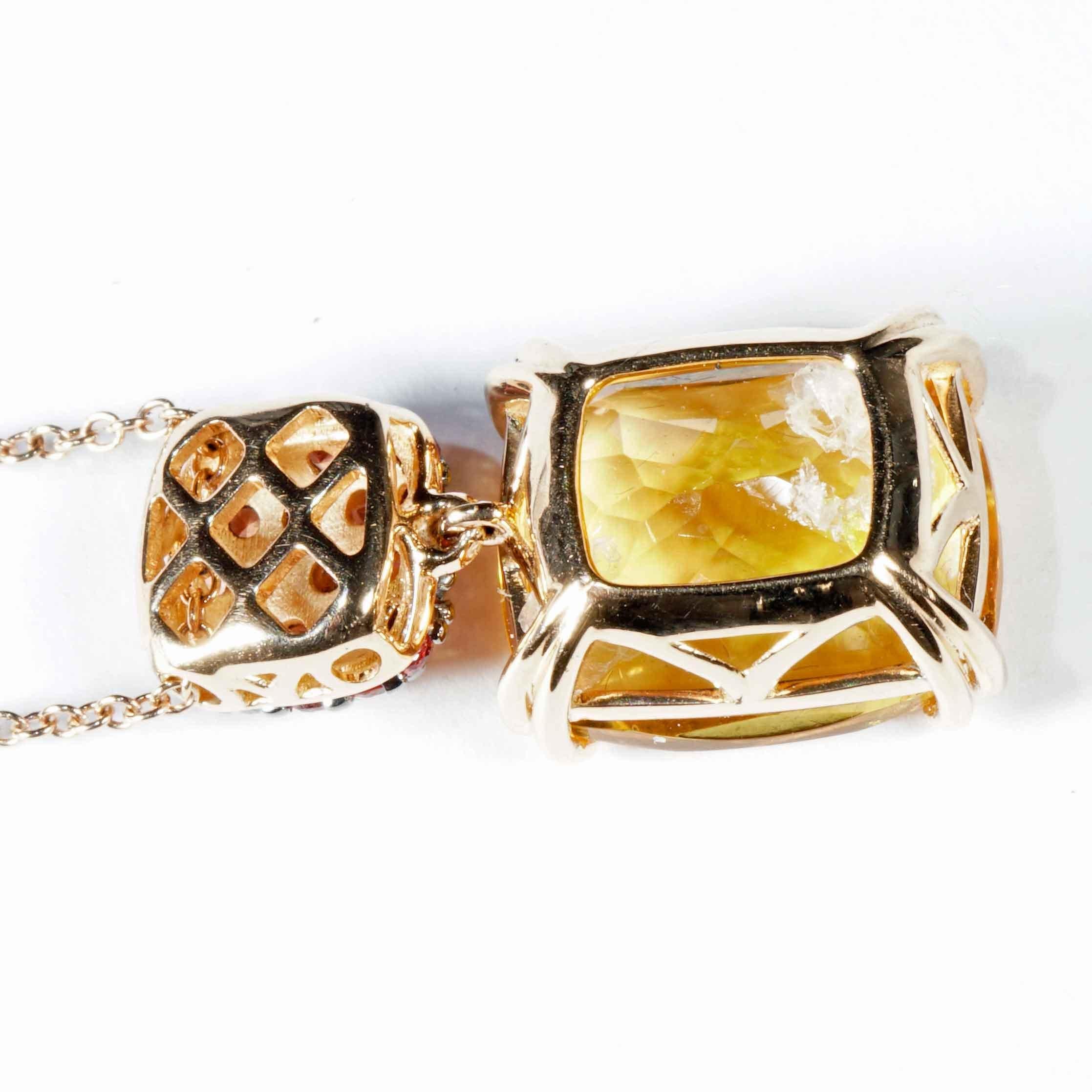 Collana Citrin Orange Saphire: una combinazione straordinaria 4,62 ct rodio nero in vendita 3