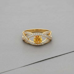 Citrine 14k gold engagement ring