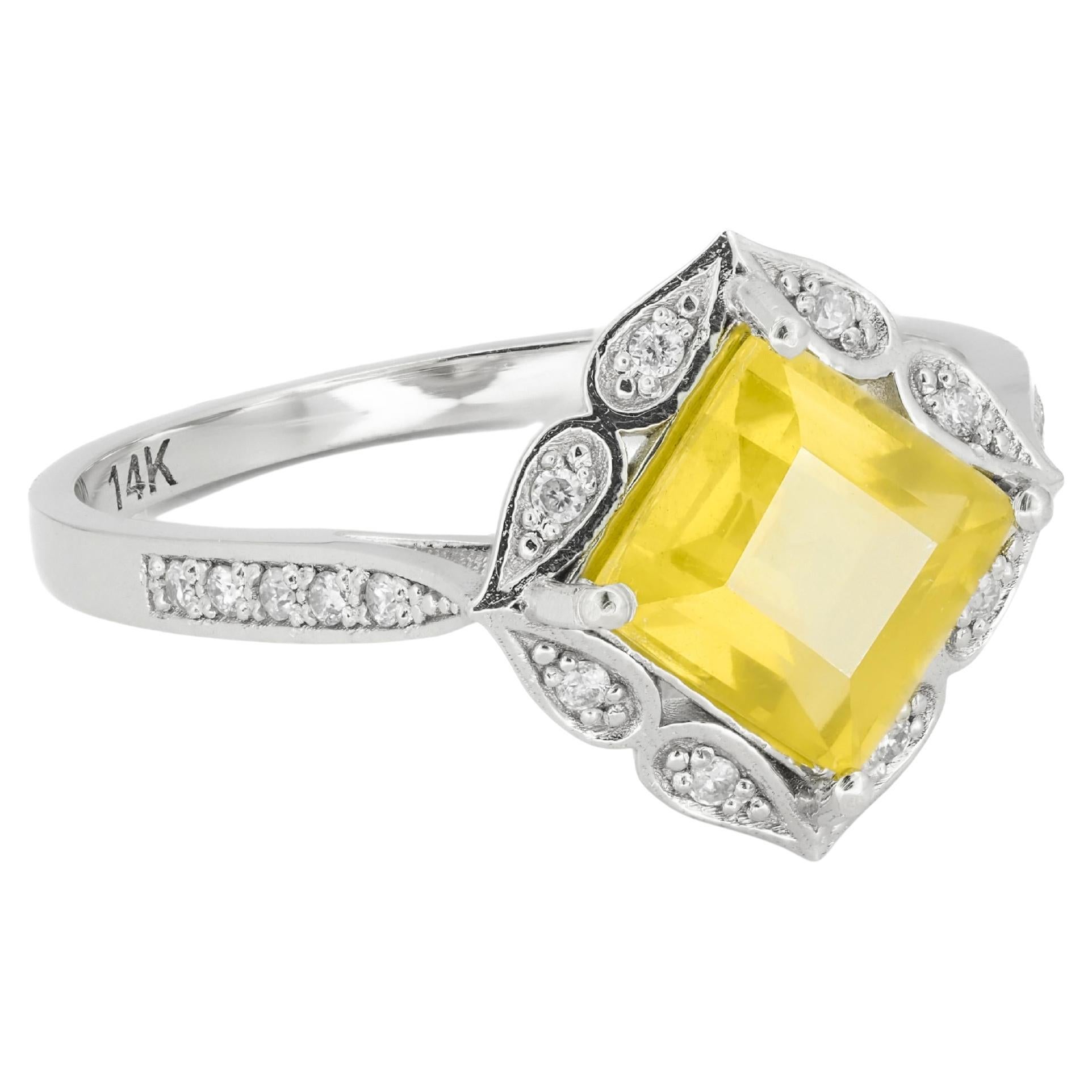 Citrine 14k gold ring