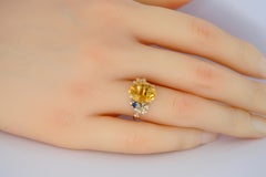 Citrine 14k Gold Ring, Genuine Citrine Ring, Citrine Gold Ring