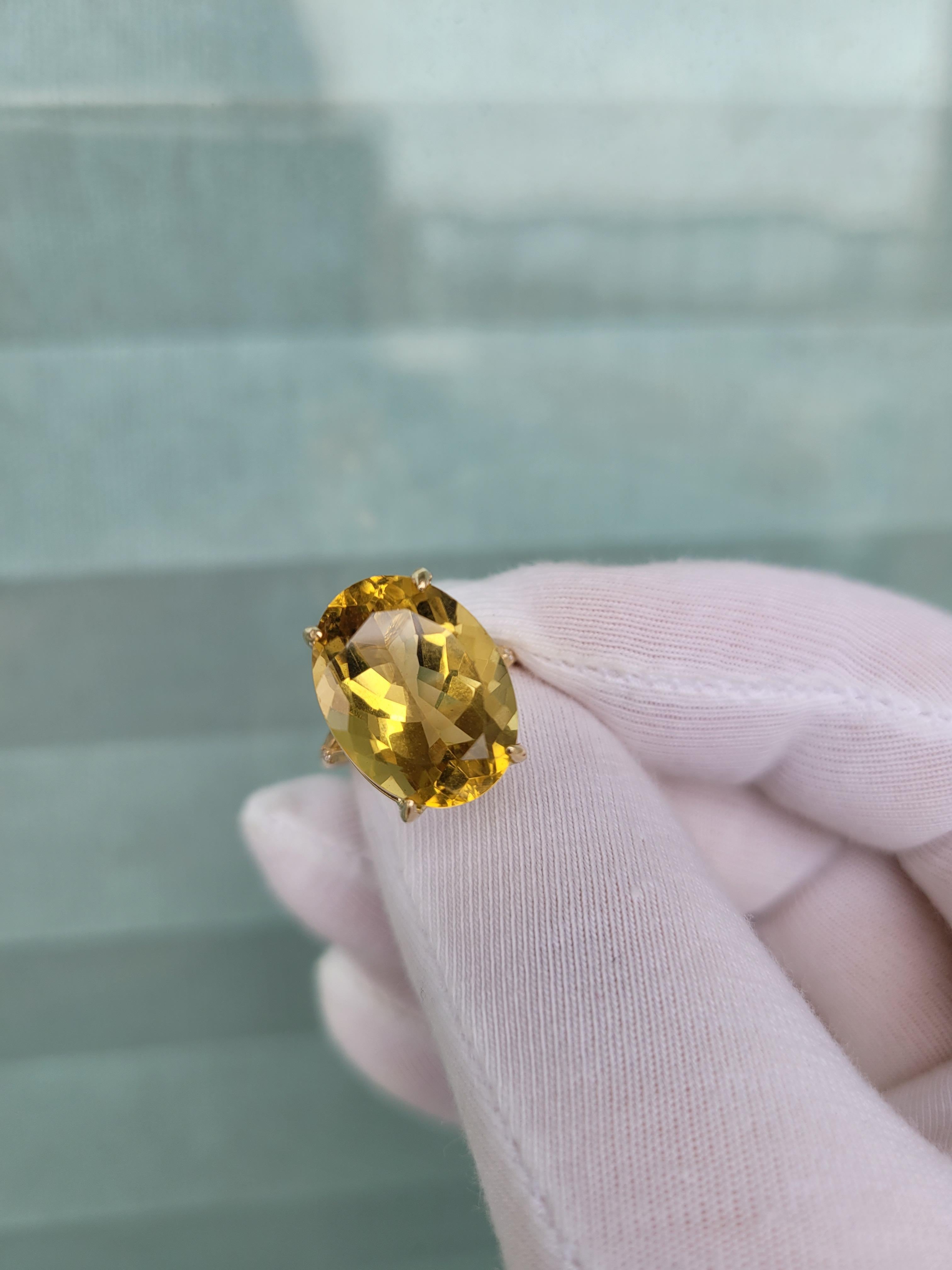 Im Angebot: Citrine 14k ring () 12