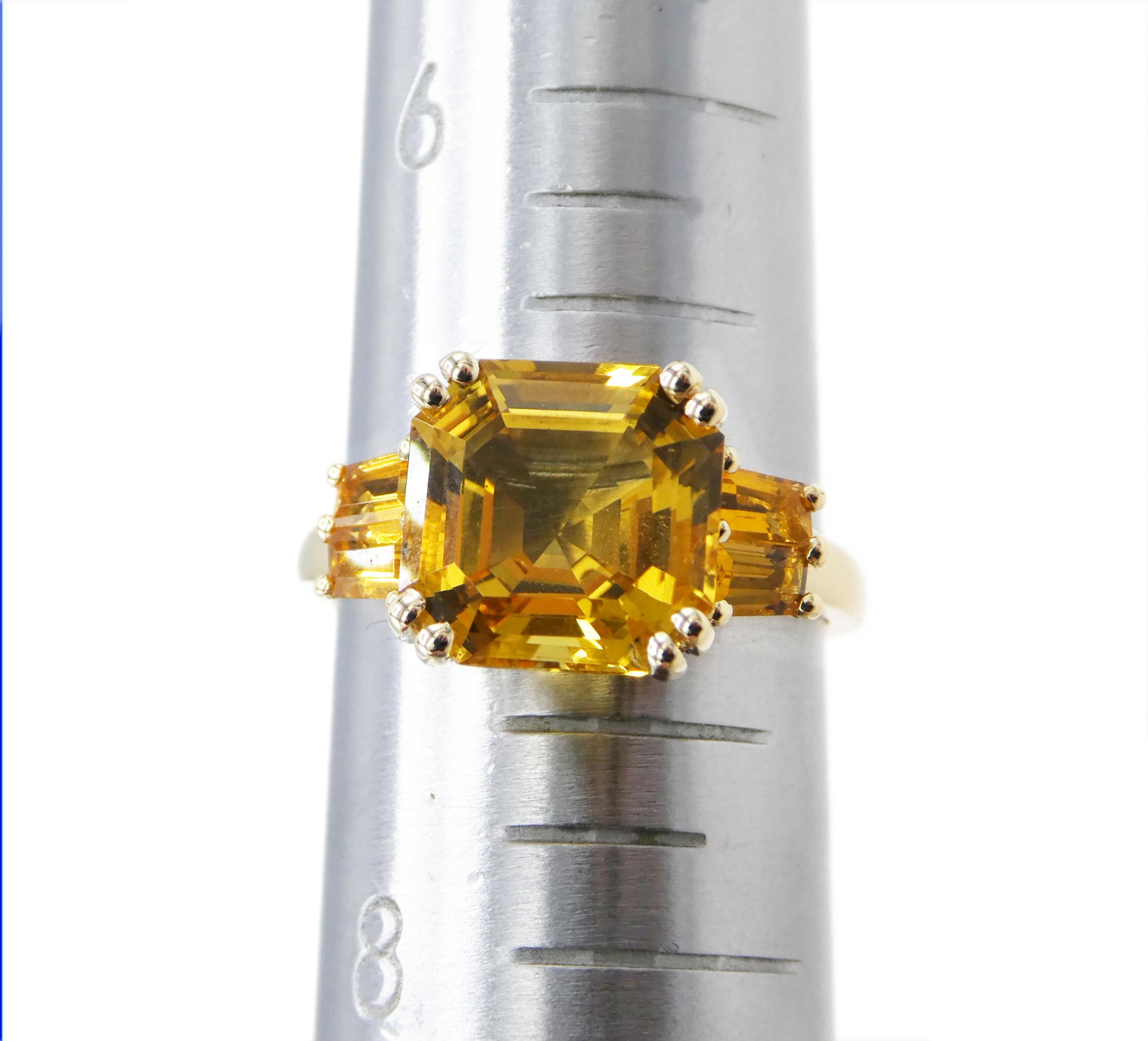 Women's Citrine 14 Karat Yellow Gold Cocktail Ring