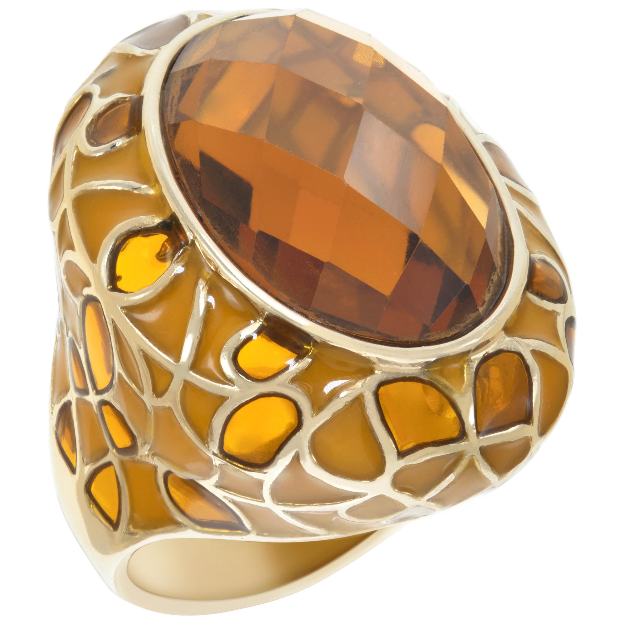 Citrine 14K yellow gold  ring In Excellent Condition For Sale In Surfside, FL