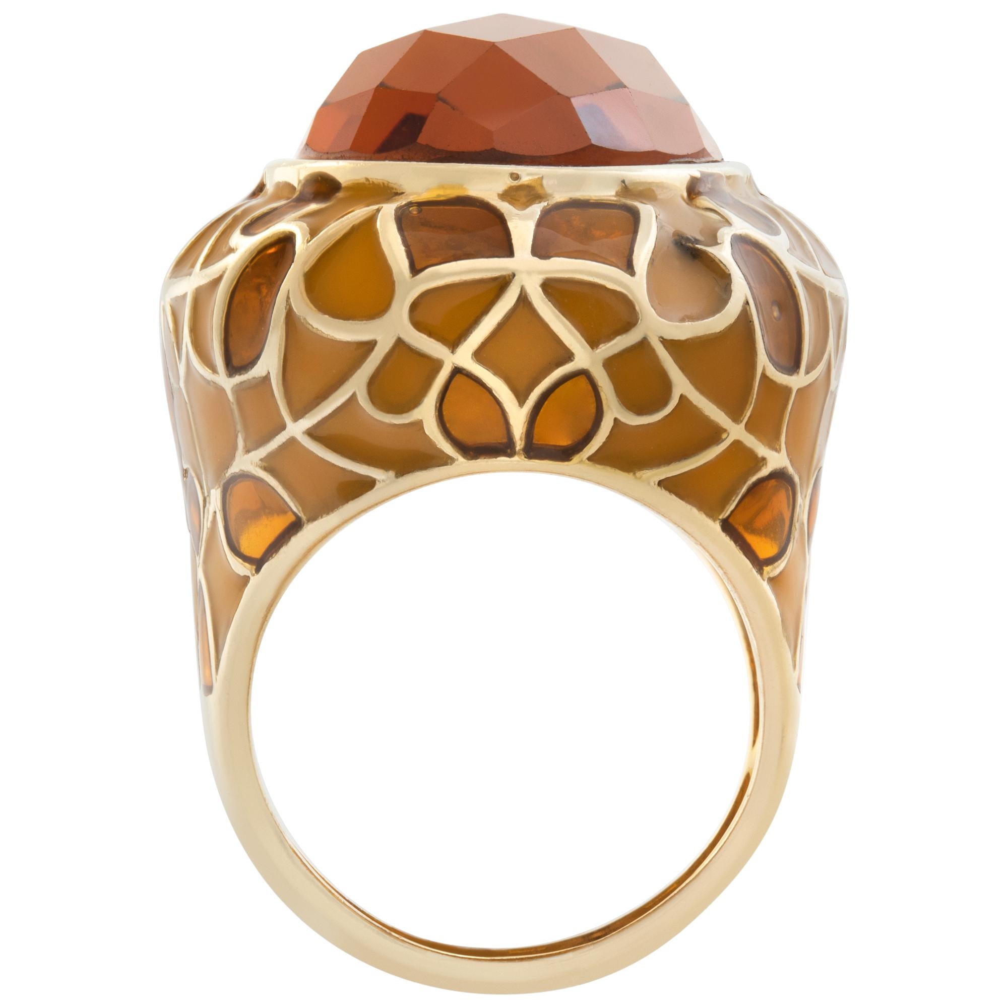 Women's Citrine 14K yellow gold  ring For Sale