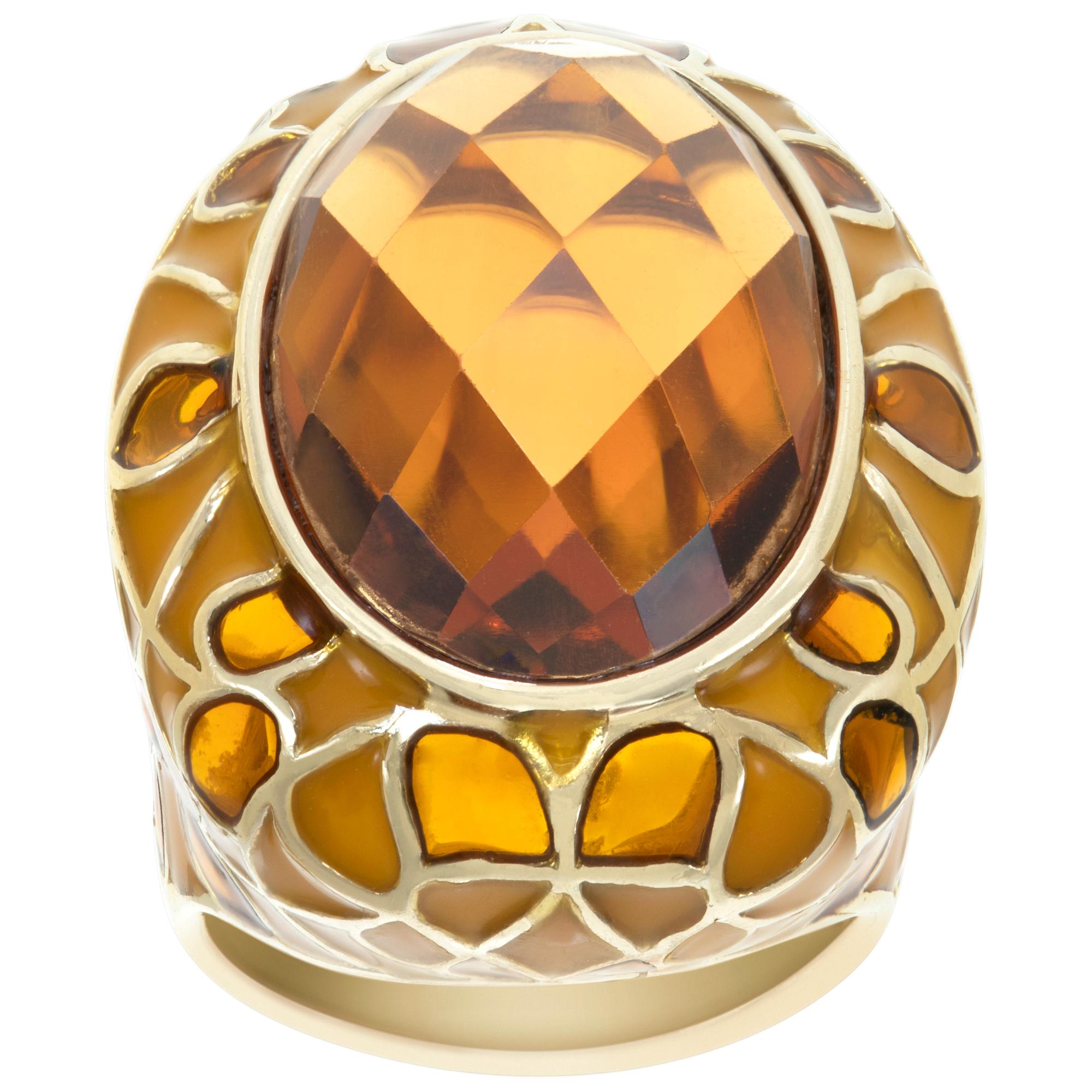 Citrine 14K yellow gold  ring For Sale