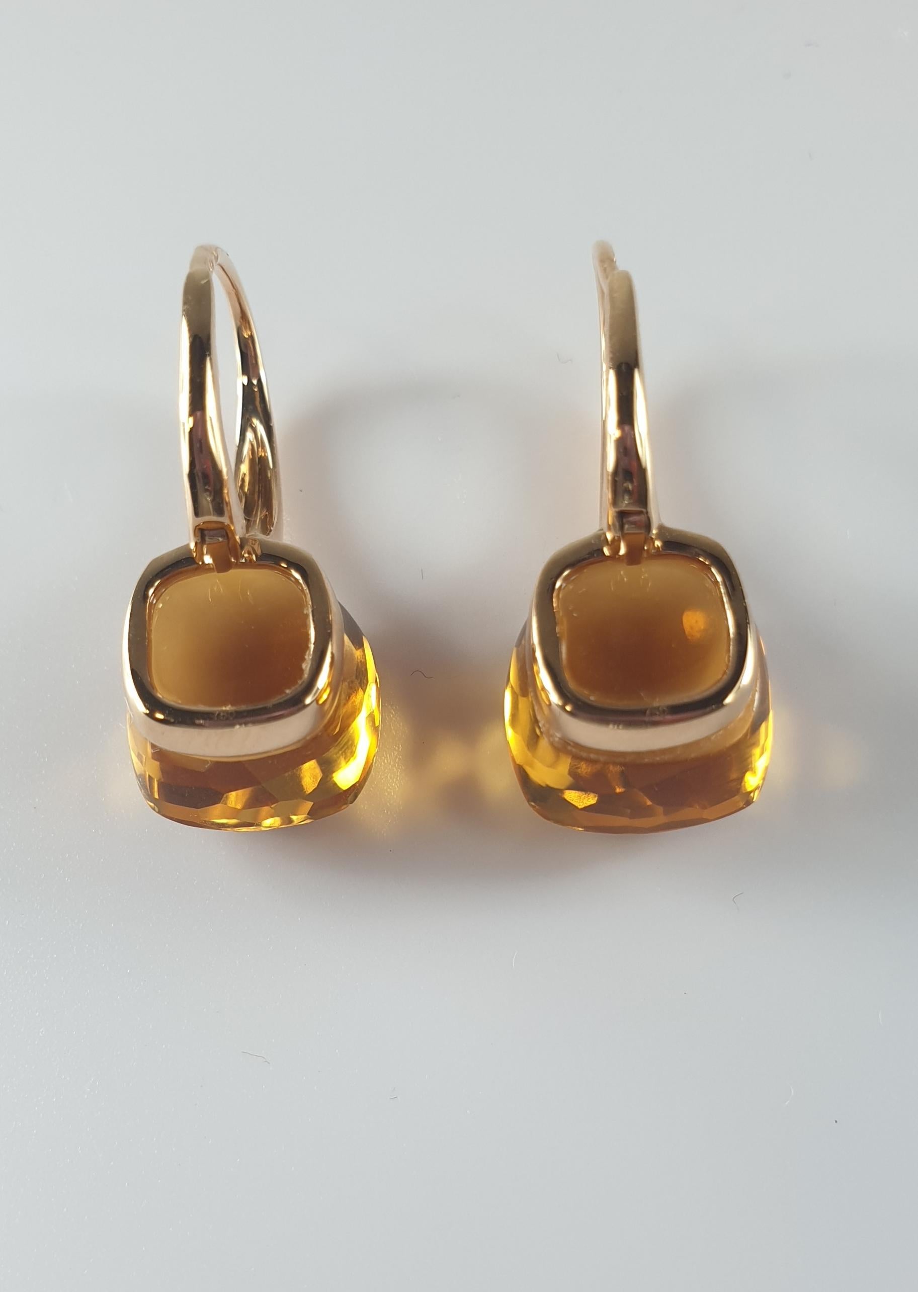 This pair of earrings weight total 5.9gr and measure 22mm or 0.75 inches
Citrine are 4,00ct each 
Also available in  amethyst, rose quartz, pink quartz, green quartz, lemon quartz, milky quartz  topaze
Please note that carat weights may slightly