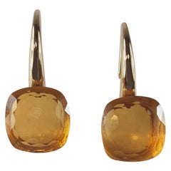 Citrine 18 Karat Rose Gold Dangle Earrings