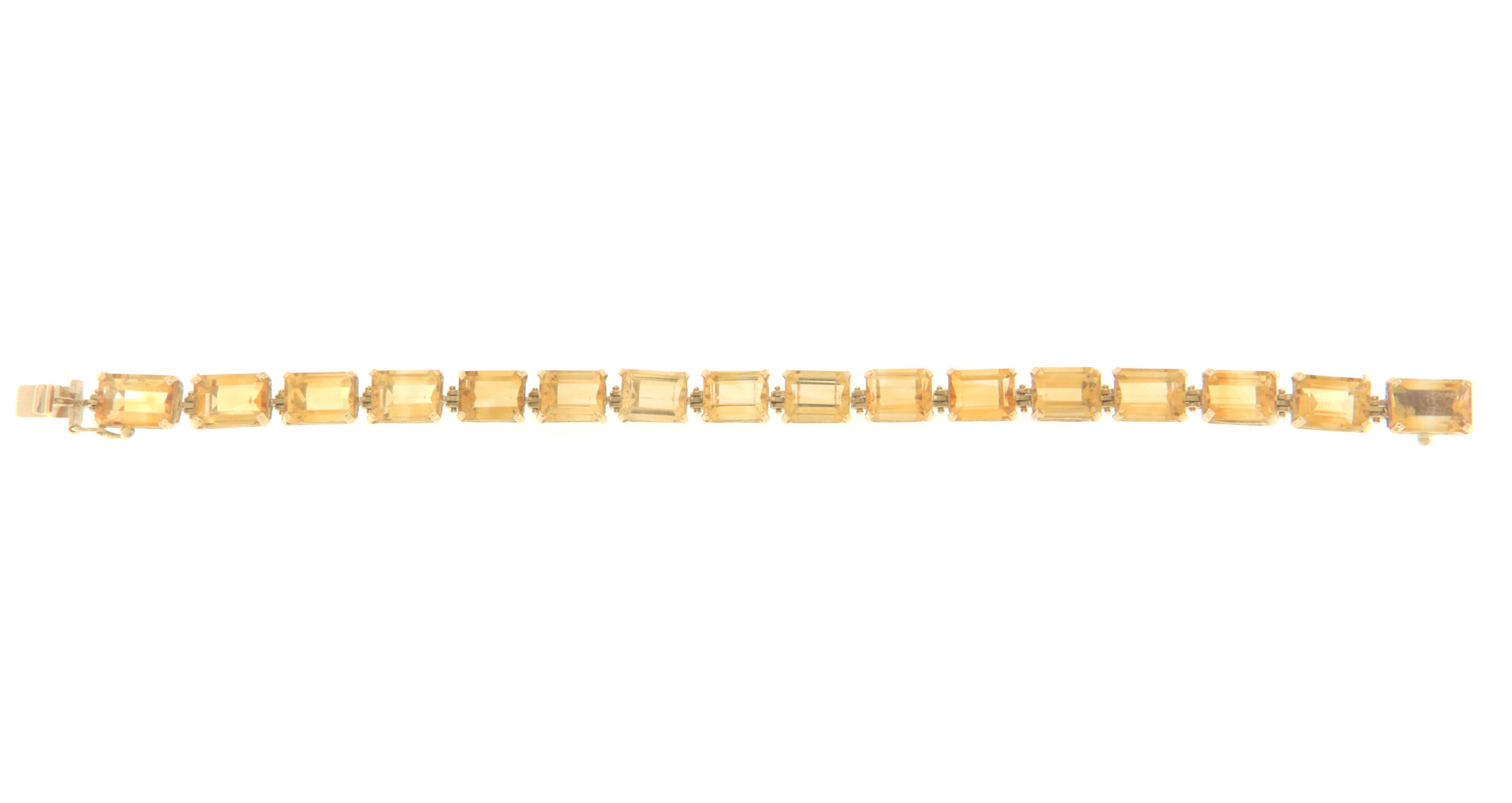 Citrine 18 Karat Yellow Gold Cuff Bracelet For Sale 1