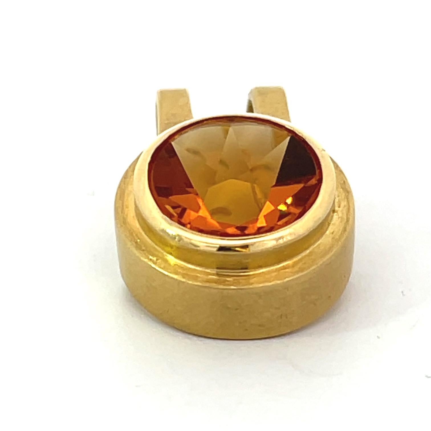 Pendentif en or jaune 18k avec citrine Neuf - En vente à New York, NY